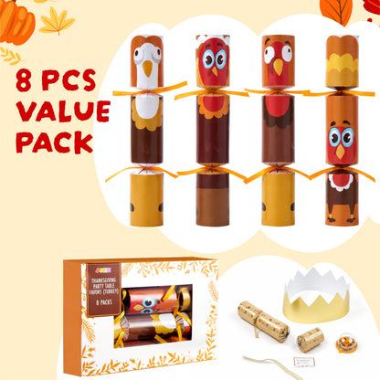 JOYIN Thanksgiving Party Table Favors Set,8 Pack No-Snap Party Favor with Turkey Themed Pattern, Joke & Gift Inside,Party Games for Fall Holiday, Thanksgiving Holiday Traditions 🍁 All In One Marketplace Canada