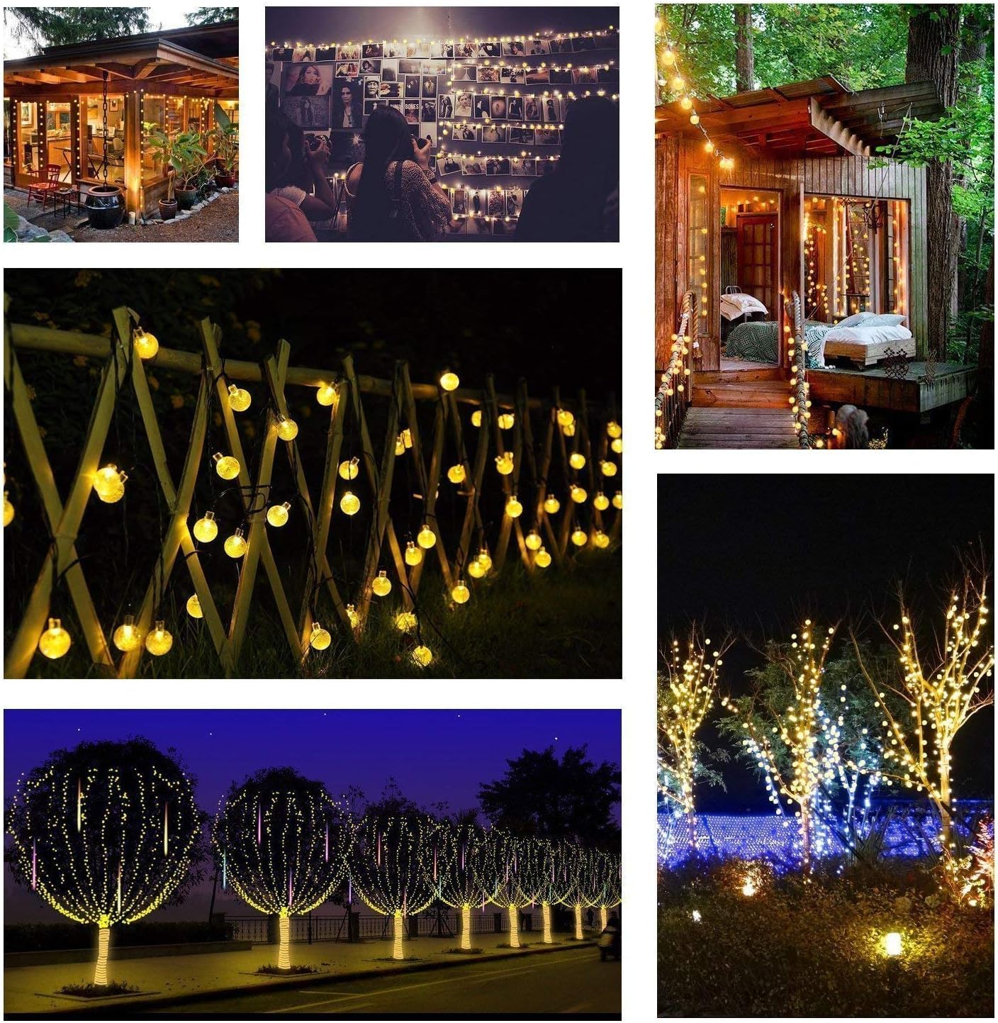Toodour Solar String Lights Outdoor, 56ft 100 LED Globe String Lights, Waterproof Crystall Ball Lights Solar Patio Lights with 8 Modes for Garden Lawn Gazebo Yard, Outdoor Decorations - Warm White