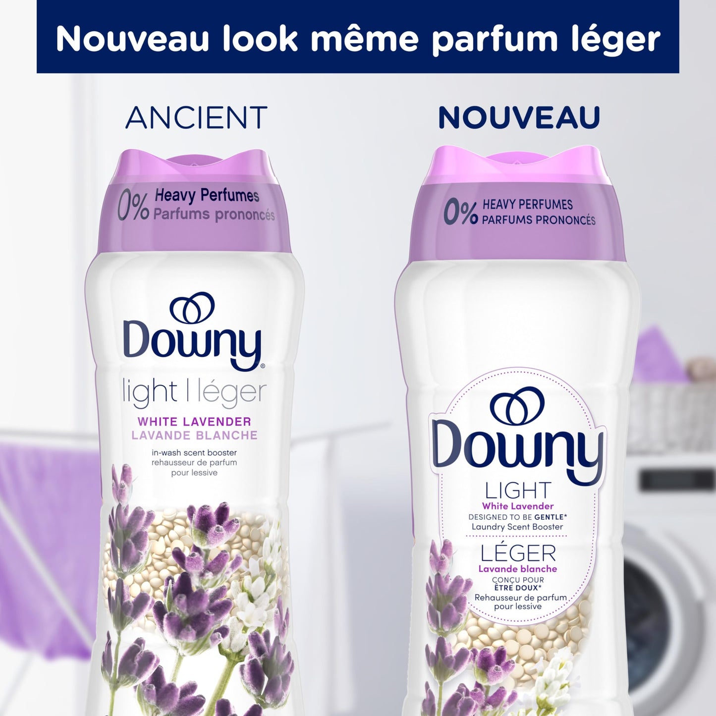 Downy Light Laundry Scent Booster Beads, White Lavender Scent, 853g, In-wash fabric beads designed to be gentle with a light boost of scent, No Heavy Perfumes Downy