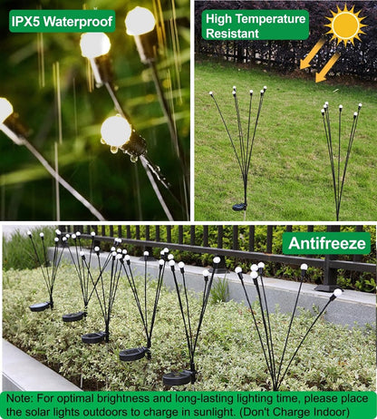 SIOTMERA 6 Count Solar Lights Outdoor Waterproof IPX5, Solar Garden Lights, Wind Swaying Firefly Lights, Christmas Lights Outdoor, for Yard Lawn Pathway Decoration Lighting, WarmYellow 🍁 All In One Marketplace Canada