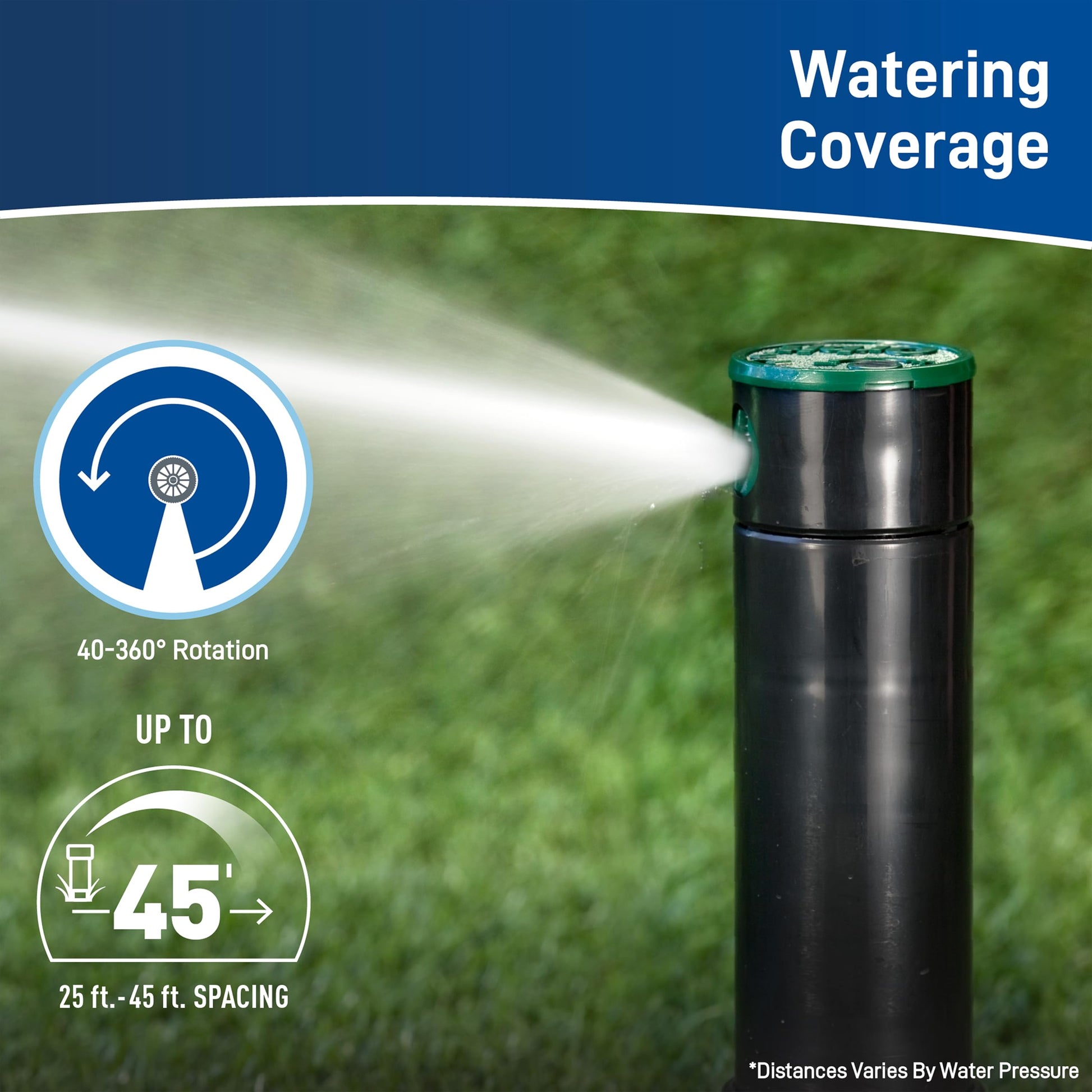Orbit Watermaster 55461 Voyager 4-Inch Adjustable Pop-Up Gear Drive Sprinkler Head, 2-Pack Orbit