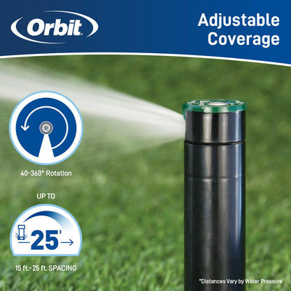 Orbit 55469 – Sprinkler Saturn III Medium Scope, pre-Installed with Nozzle, 5.50 x 11 x 17 cm, Black/Green Orbit