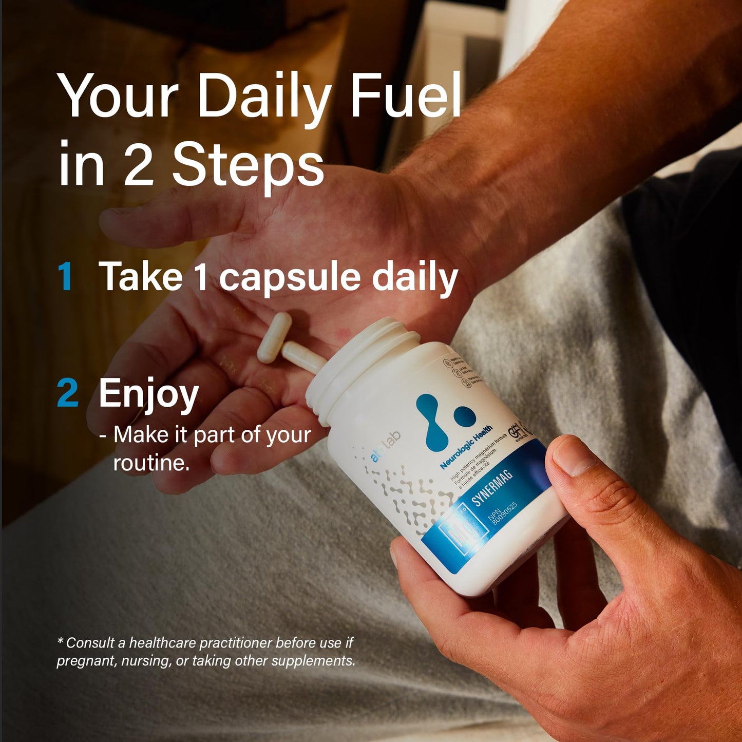 ATP LAB - Synermag 90 Capsules 90-Day Supply - High potency Magnesium Bisglycinate, Malate, Taurine & Vitamin B6 - Bone Health Supplement - Muscle Health & Teeth Health - Available at All In One Marketplace Canada