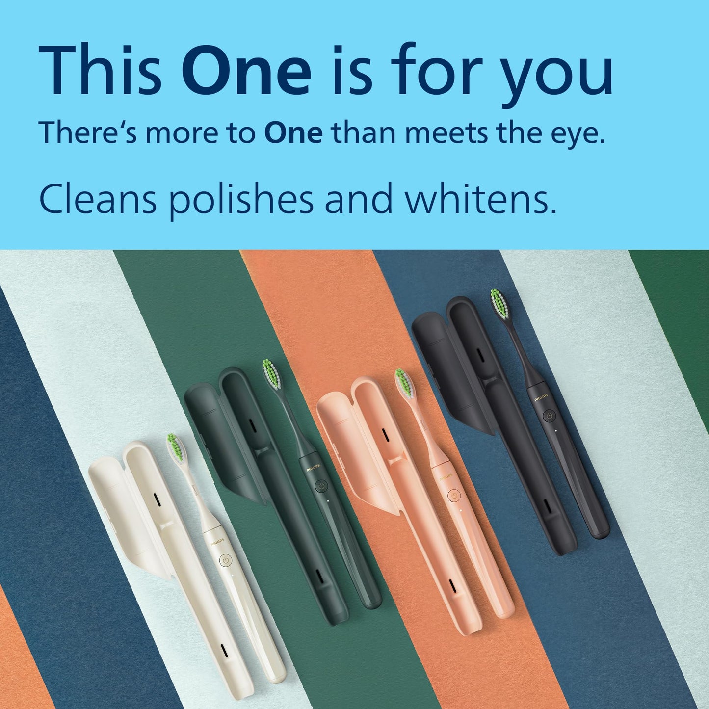 Philips One by Sonicare Rechargeable Toothbrush, 1 Brush Head, Black Philips Sonicare