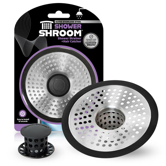 ShowerShroom SHSULT755 Ultra Revolutionary Shower Hair Catcher Drain Protector, Stainless - Available at All In One Marketplace Canada