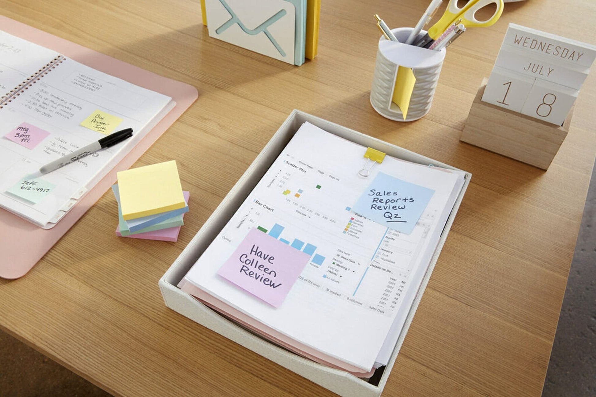 Post-it Greener Notes, 24 Bulk Sticky Note Pads, 3 x 3 in., Made with 100% Recycled Paper, Sweet Sprinkles Collection Post-It