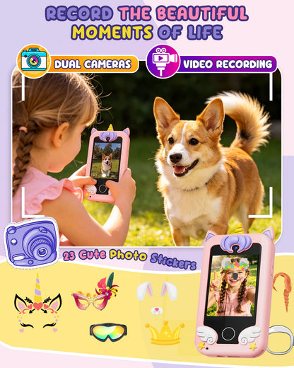 UCIDCI Kids Smart Phone Toys for Girls Ages 3-7 with Dual Camera - Kids Phone with Learning Games, Travel Toys with MP3 Music Player for Christmas, Birthday Gifts for 3 4 5 6 7 Year Old Boys 🍁 All In One Marketplace Canada