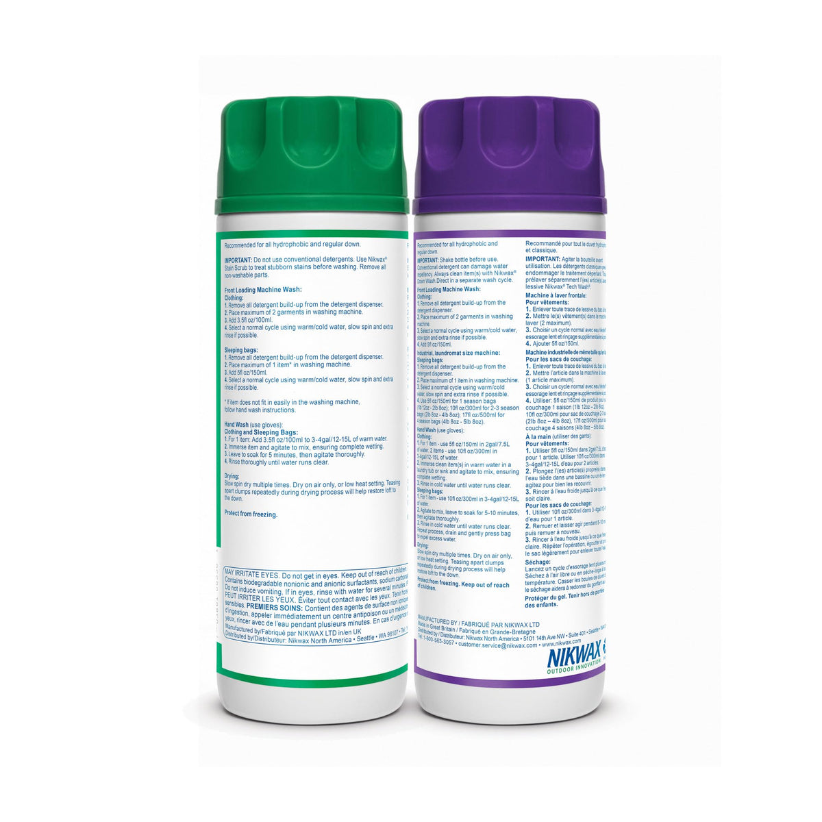 Nikwax Down DUO-Pack, 300ml, Cleans and Waterproofs Down Filled Gear, Jackets, Vests, Sleeping Bags, Quilts, Comforters