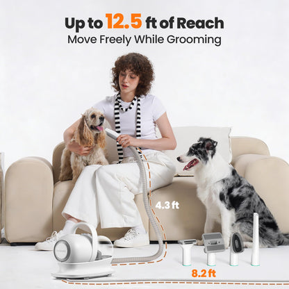 Neakasa P1 Pro Pet Grooming Kit & Vacuum Suction 99% Pet Hair, Professional Grooming Clippers with 5 Proven Grooming Tools for Dogs Cats and Other Animals