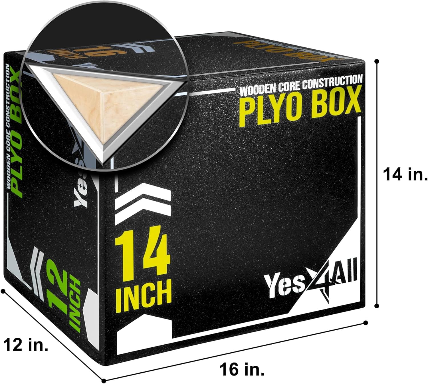 Yes4All 3 in-1 Soft Plyo Box, Model Foam Core, Wooden Core, Foam Box for Exercise, MMA, Training, Available in 4 Sizes Yes4All
