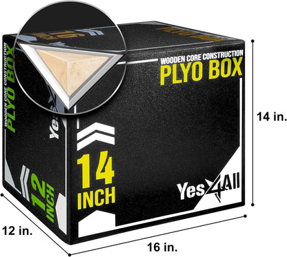 Yes4All 3 in-1 Soft Plyo Box, Model Foam Core, Wooden Core, Foam Box for Exercise, MMA, Training, Available in 4 Sizes Yes4All