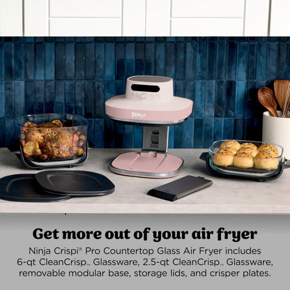 Ninja Crispi Pro Glass Air Fryer, 6-in-1, Rose, AS101CRS Ninja