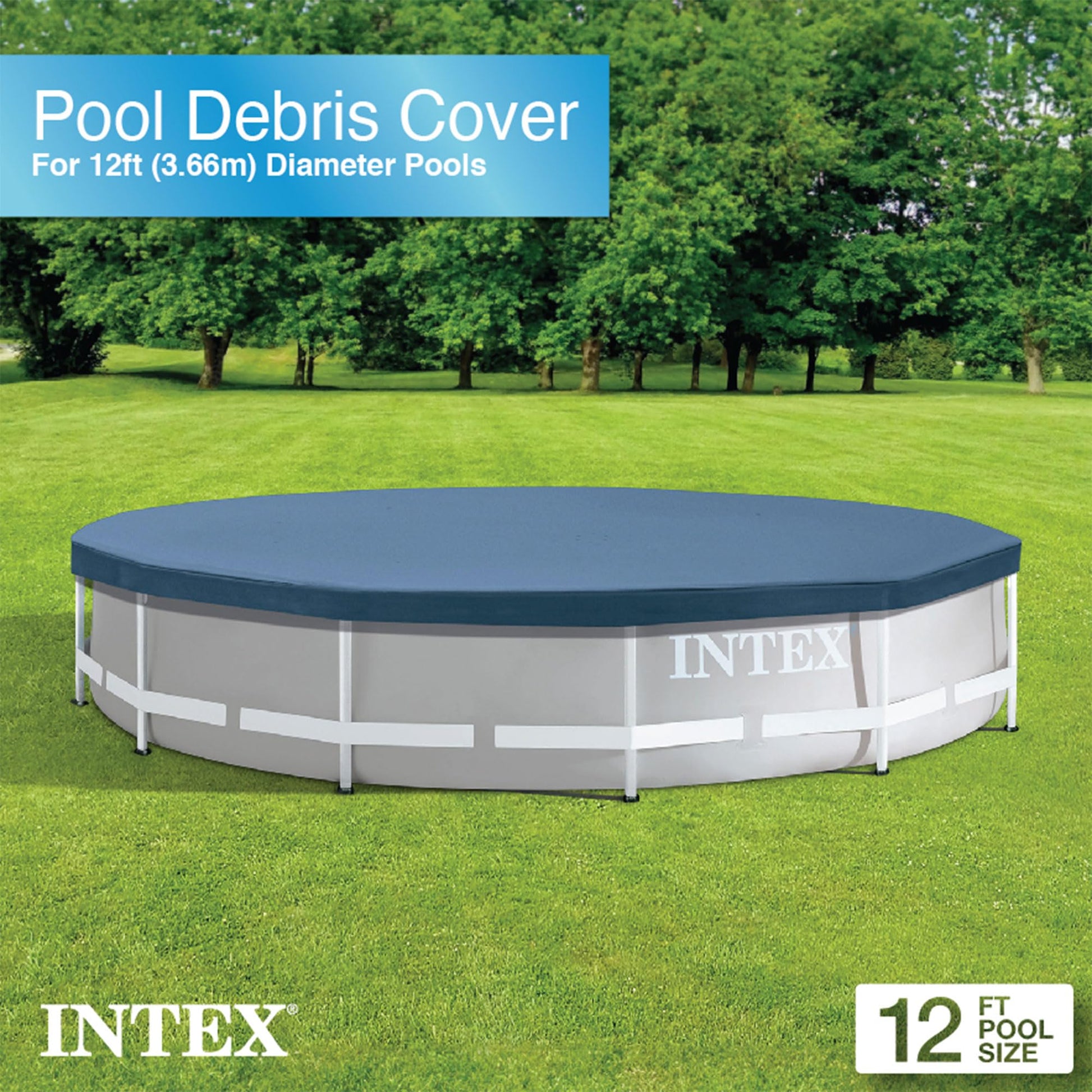 Intex 28031E 12 Foot Round Above Ground Swimming Pool Cover, (Pool Cover Only) Intex