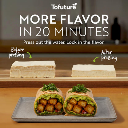 Tofuture Tofu Press | Patented Self-Contained | Vegan, Fits 8-16 oz Block Tofuture