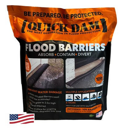 Quick Dam QD610-1 Water-Activated Flood Barrier-1 Pack, Black Quick Dam