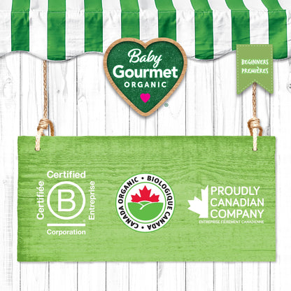 Baby Gourmet Organic Puree Baby Food Pouches - Simply Pear - No Added Sugar or Salt, Non GMO, No Fillers, Gluten Free, Kosher (128ml) 12-Pack 🍁 All In One Marketplace Canada