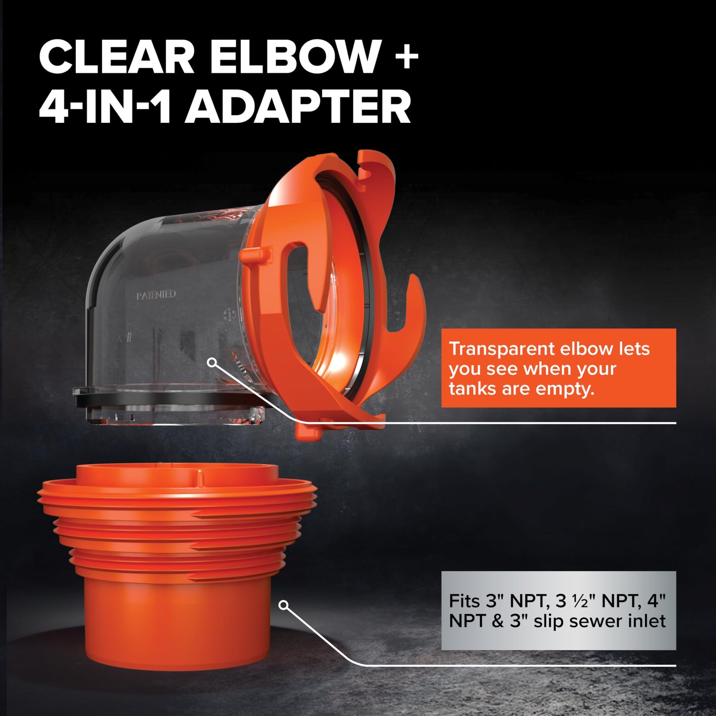 Camco 21012 RhinoEXTREME 20ft RV Sewer Hose Kit | Includes Swivel Fitting and Translucent Elbow with 4-in-1 Dump Station Fitting | Storage Caps Included Camco