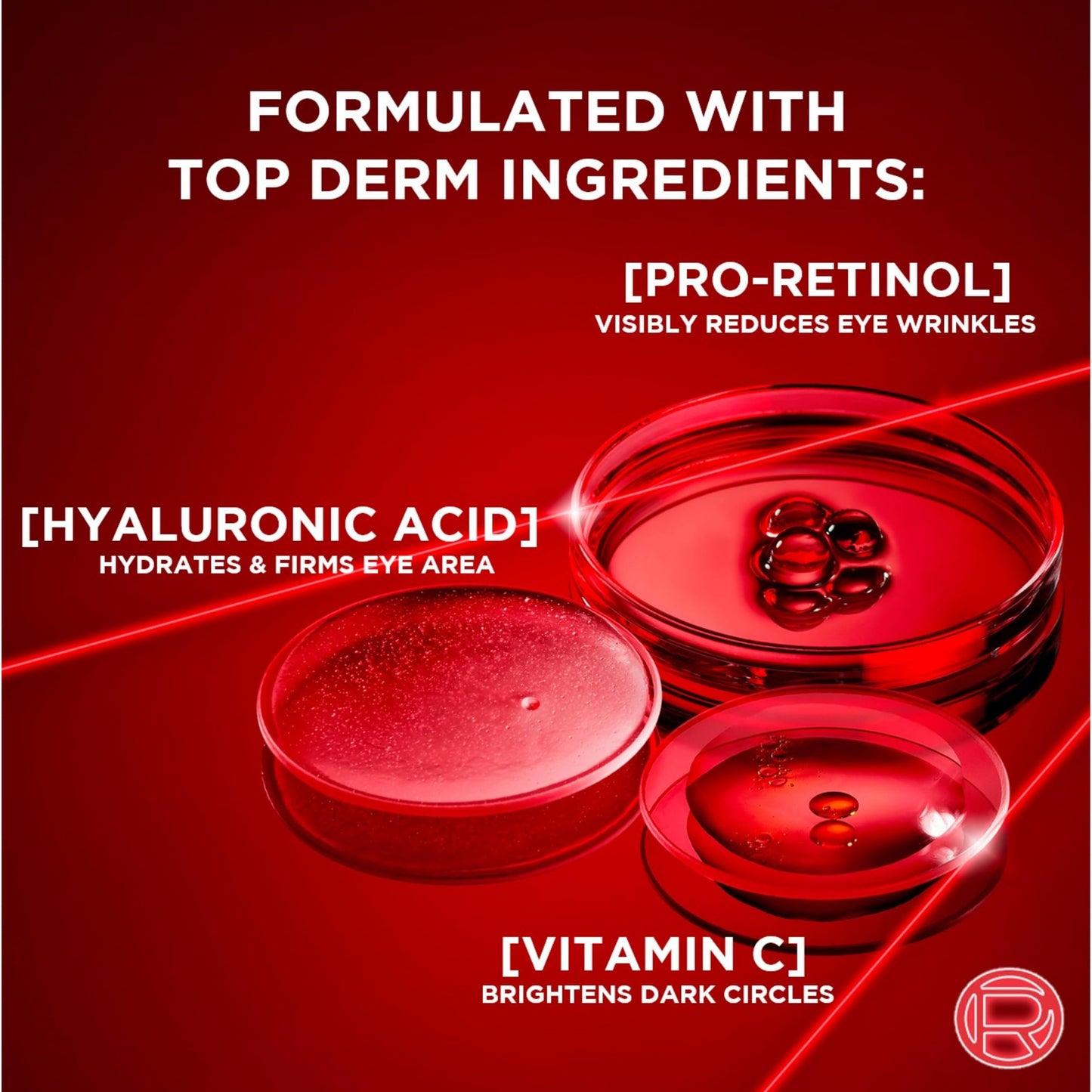 L’Oréal Paris Eye Cream For Wrinkles, with Hyaluronic Acid, Vitamin C, Under Eye Cream to Reduce Look of Wrinkles and Under-Eye Bags, Revitalift Triple Power LZR, Skincare, 15ml