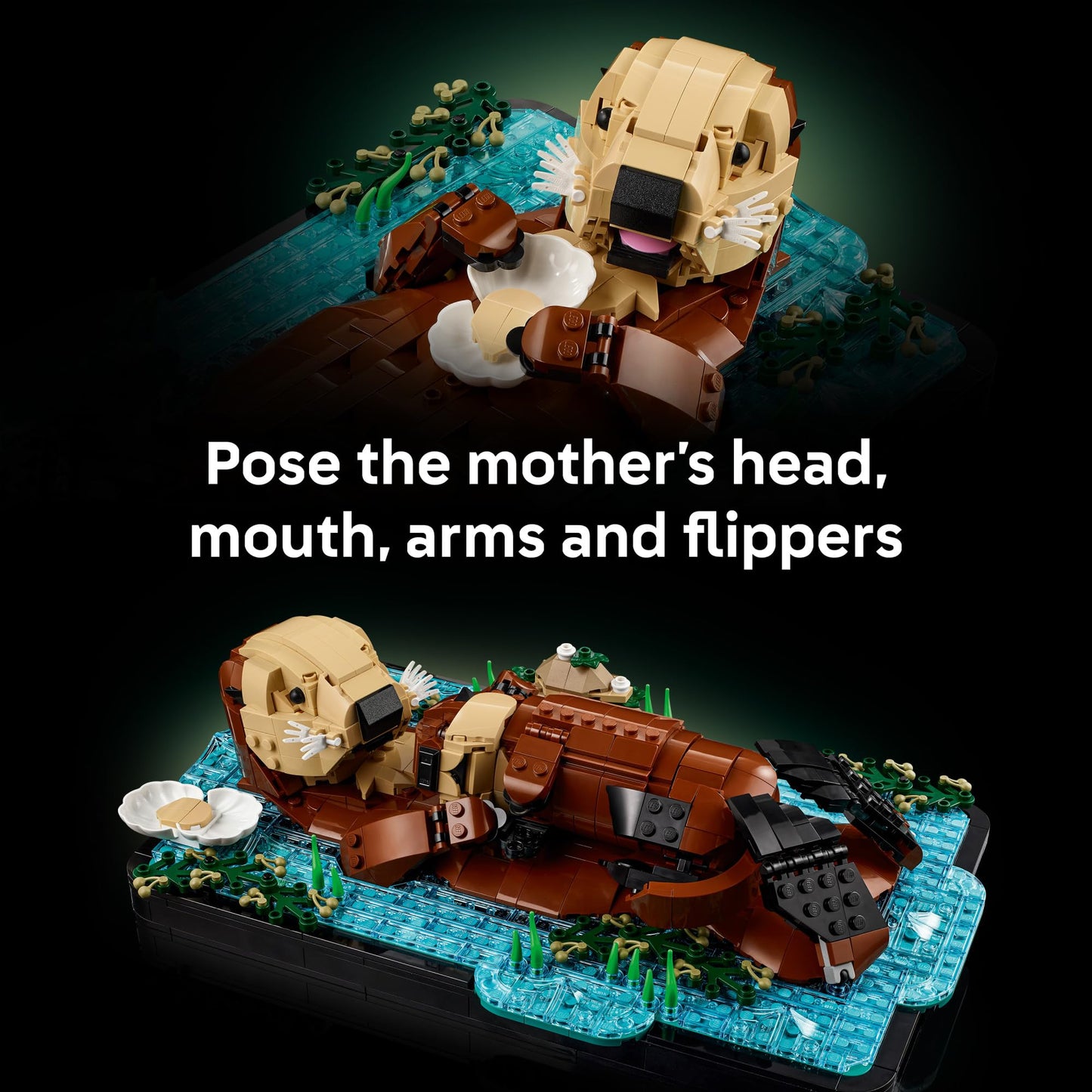 LEGO Ideas Floating Sea Otters Building Sets for Adults - Room or Office Decor for Women & Men, Ages 18+ - Gift Ideas for Birthday - 21366 LEGO
