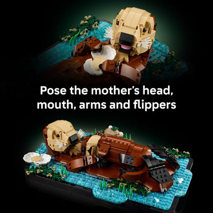 LEGO Ideas Floating Sea Otters Building Sets for Adults - Room or Office Decor for Women & Men, Ages 18+ - Gift Ideas for Birthday - 21366 LEGO