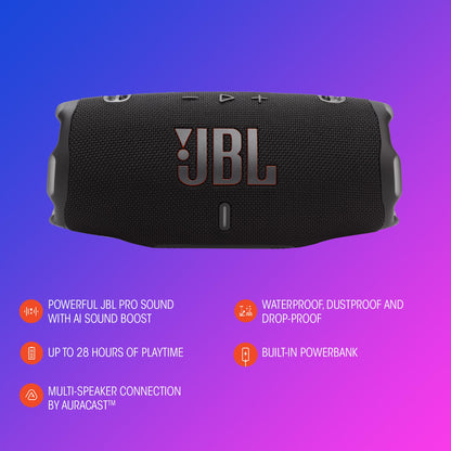 JBL Charge 6 - Portable Waterproof and Drop-Proof Bluetooth Speaker - Turquoise