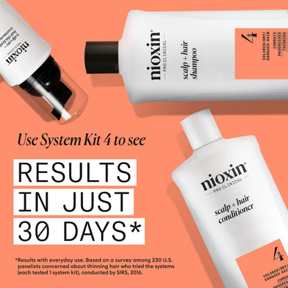 Nioxin System 4 Scalp + Hair Shampoo - Hair Thickening Shampoo For Damaged Hair with Progressed Thinning, 16.9 fl oz (Packaging May Vary) NIOXIN