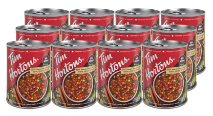 Tim Hortons Beef, Barley & Vegetable Soup – 12 Pack (540mL Cans)