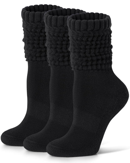 Fitrell Slouch Socks for Women, Knee High Scrunch Tube Boot Socks 3 Pairs 🍁 All In One Marketplace Canada