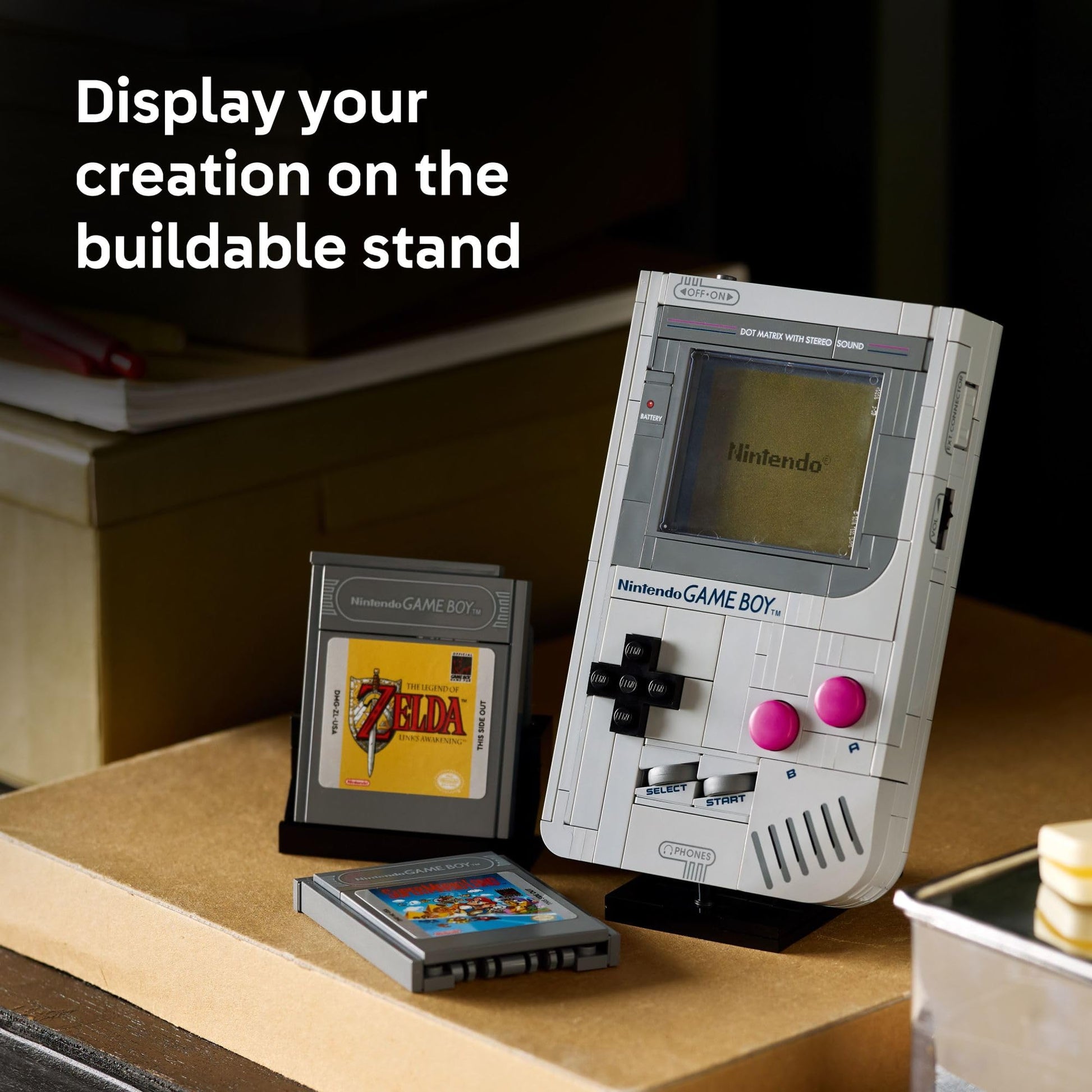 LEGO Super Mario Game Boy - Retro Building Sets for Adults, Ages 18+ - Gifts for Birthdays - Collectible Model with Game Paks and Display Stand - 72046 LEGO