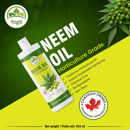 Yogti Pure Neem Oil, Cold Pressed, Unrefined, 454 ml, Multipurpose Oil to support Organic Gardening - 1 Count 🍁 All In One Marketplace Canada