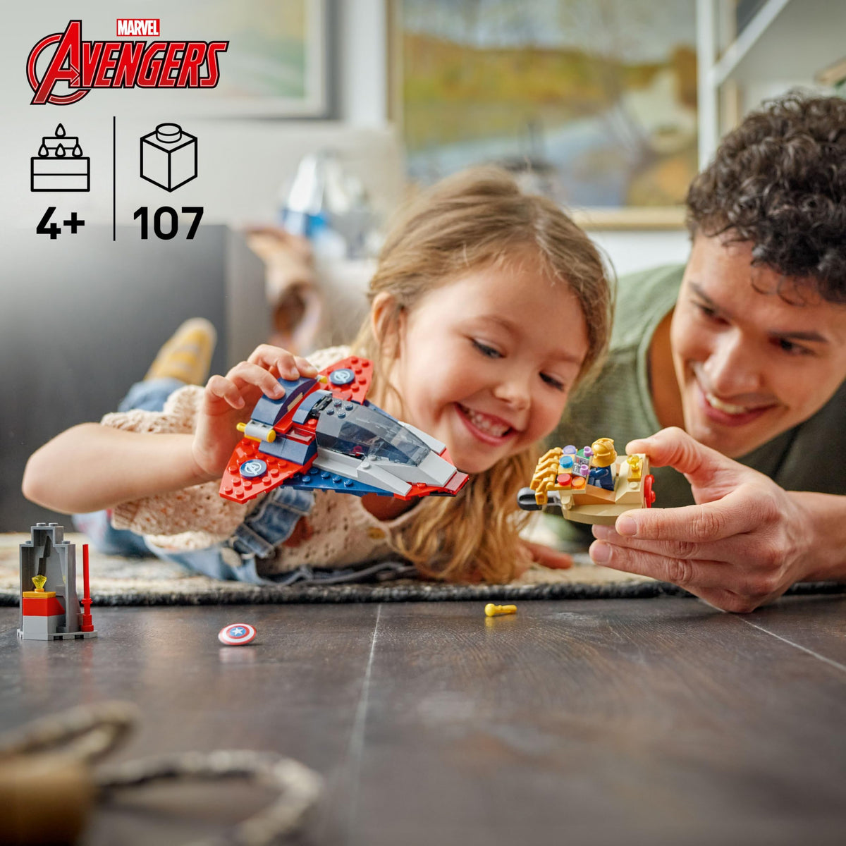 LEGO Marvel Captain America vs. Thanos Building Toy - Pretend Play Set for Boys & Girls, Ages 4+ - Kids Building Blocks W/ 2 Super Hero Toy Minifigures - Gift Idea for Birthdays - 76319