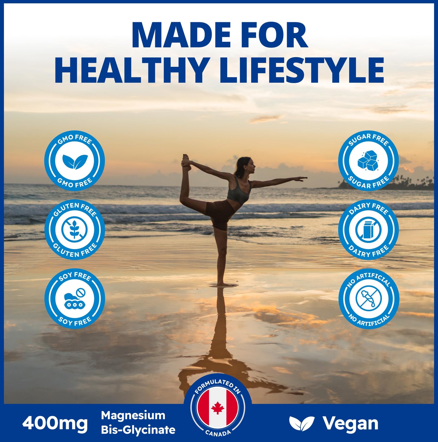 CanPrev Magnesium Bisglycinate Ultra Gentle 240g Powder 48-Servings - 400mg of Pure Elemental Magnesium Per Scoop - Chelated Complex - Muscle Health, Calm, Relaxation, Bone Health and Cramp Relief - Available at All In One Marketplace Canada