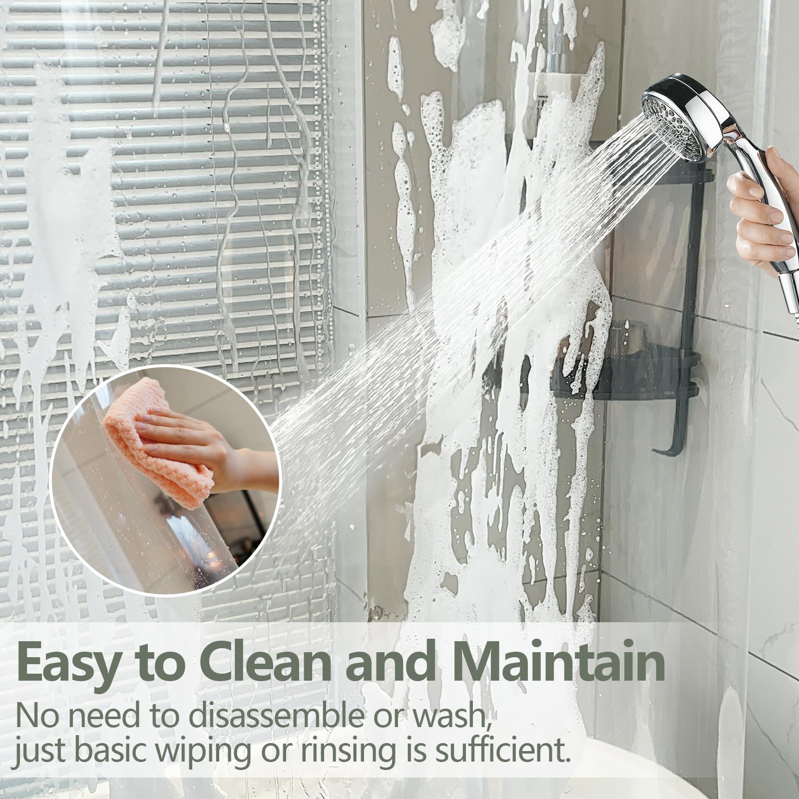 Seenus PEVA 8G Clear Shower Curtain Liner with 3 Large Magnets, Bpa-Free Waterproof Plastic Shower Curtain for Bathroom, 72 x 72 inch Completely Transparent Shower Liner Mildew Resistant