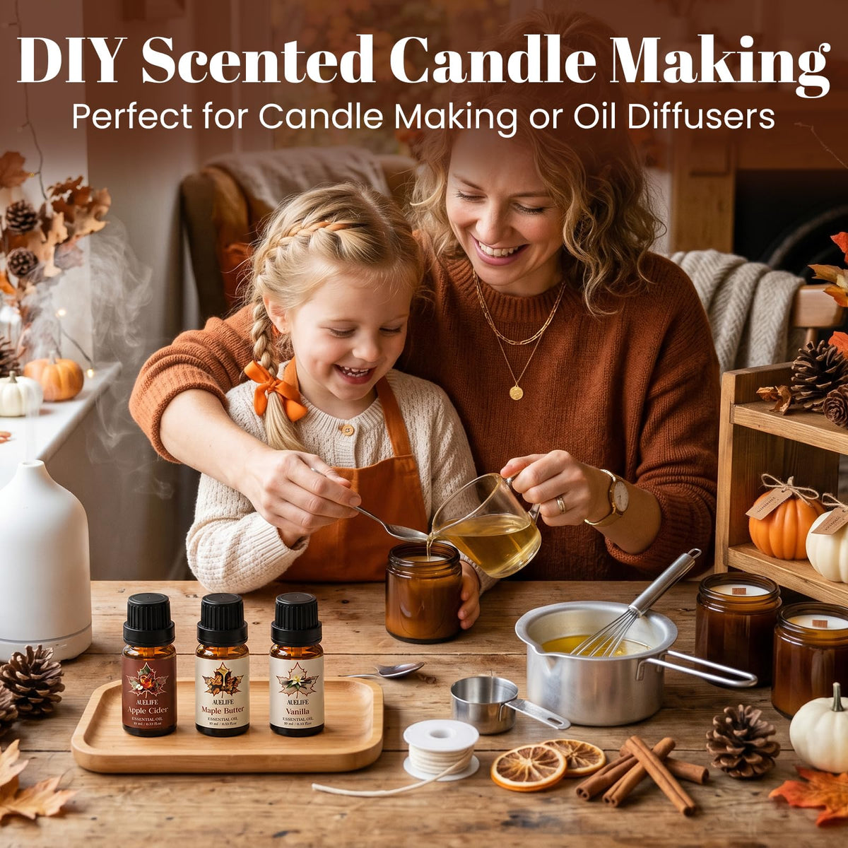 Auelife Fall Essential Oils Set for Diffusers for Home, 6x10ml Fall Scents 🍁 All In One Marketplace Canada