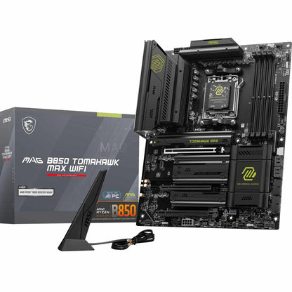 MSI MAG B850 Tomahawk MAX WiFi Gaming Motherboard (AMD Ryzen 9000/8000/7000 Series Processors, AM5, DDR5, PCIe 4.0, M.2, SATA 6Gb/s, USB 3.2 Gen 2, HDMI/DP, Wi-Fi 7, Bluetooth 5.3, 2.5Gbps LAN, ATX) MSI