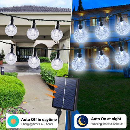 Joomer Solar String Lights Outdoor-65FT 100LED Solar Globe String Lights,8 Lighting Modes, Waterproof Solar Powered Patio Light for Garden Yard Porch Party Outdoor Decor (White)