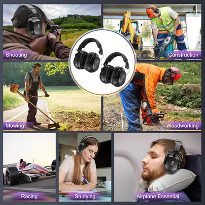 Floriogra 2 Pack Ear Protection Ear Muffs Noise Reduction, SNR 35dB Hearing Protection Earmuffs, Noise Cancelling Ear Muffs, Noise Cancelling Headphones for Autism,for Shooting, Mowing, Hunting - Available at All In One Marketplace Canada