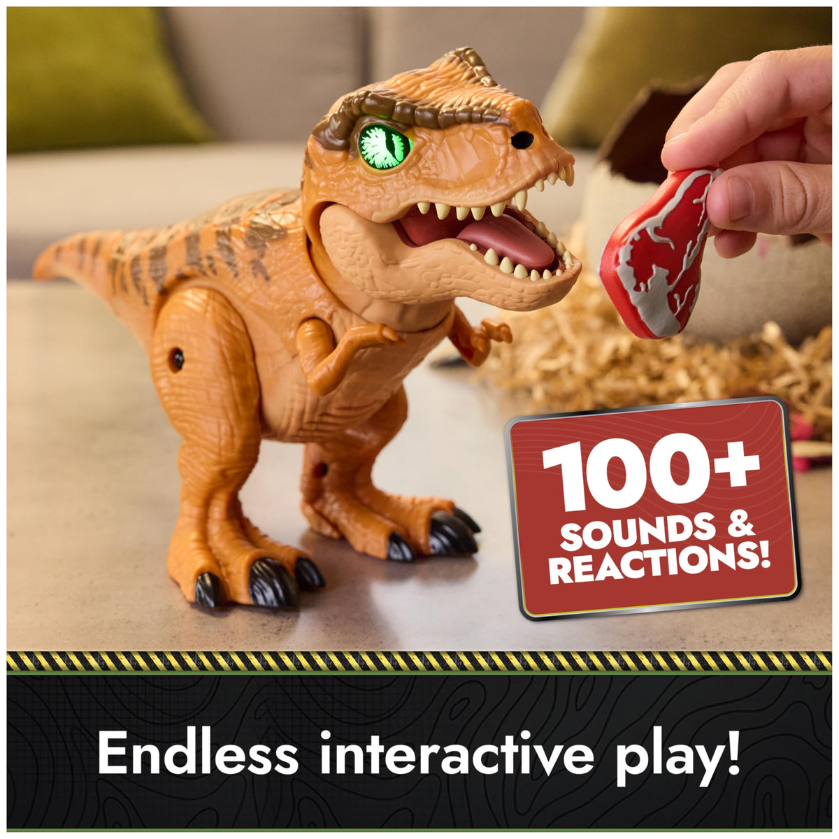 PRIMAL HATCH Jurassic World Interactive Toy Dinosaur & Egg, Hatch & Train Your own Baby Dino with 100+ Sounds & Reactions, Kids Toys for Boys & Girls Aged 5 & Up