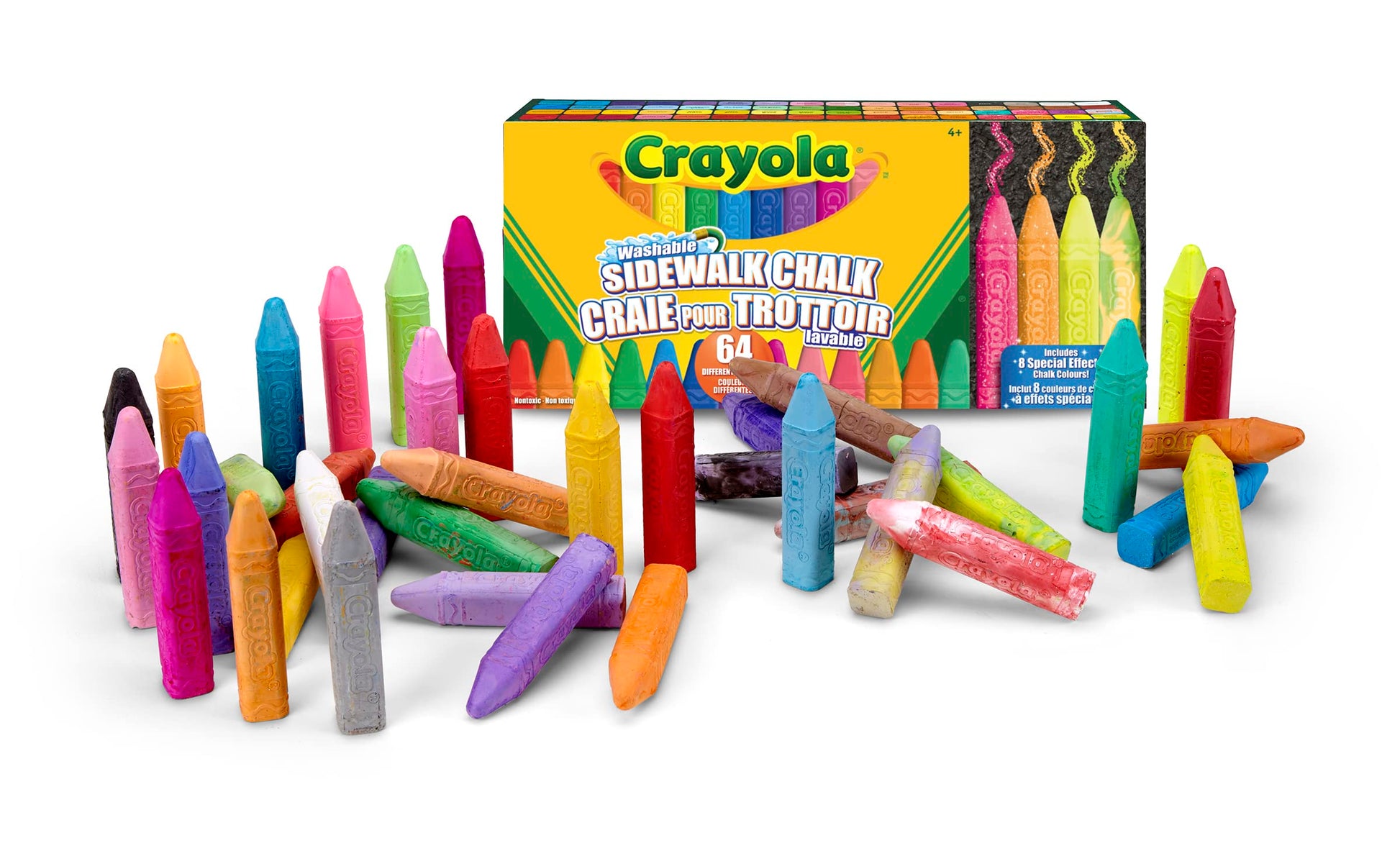 Crayola Ultimate Washable Chalk Collection (64ct), Bulk Outdoor Sidewalk Chalk for Kids, Outdoor Activities & Spring Crafts, Gifts for Kids