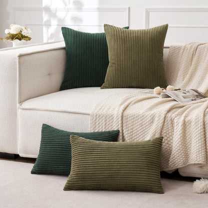 MIULEE Christmas Corduroy Throw Pillow Covers Set of 2 18x18 Army Green 🍁 All In One Marketplace Canada