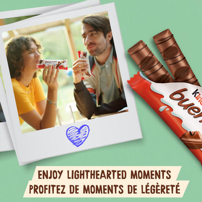 Kinder Bueno Milk Chocolate Hazelnut Wafer Bars - 2 Pack (43g)