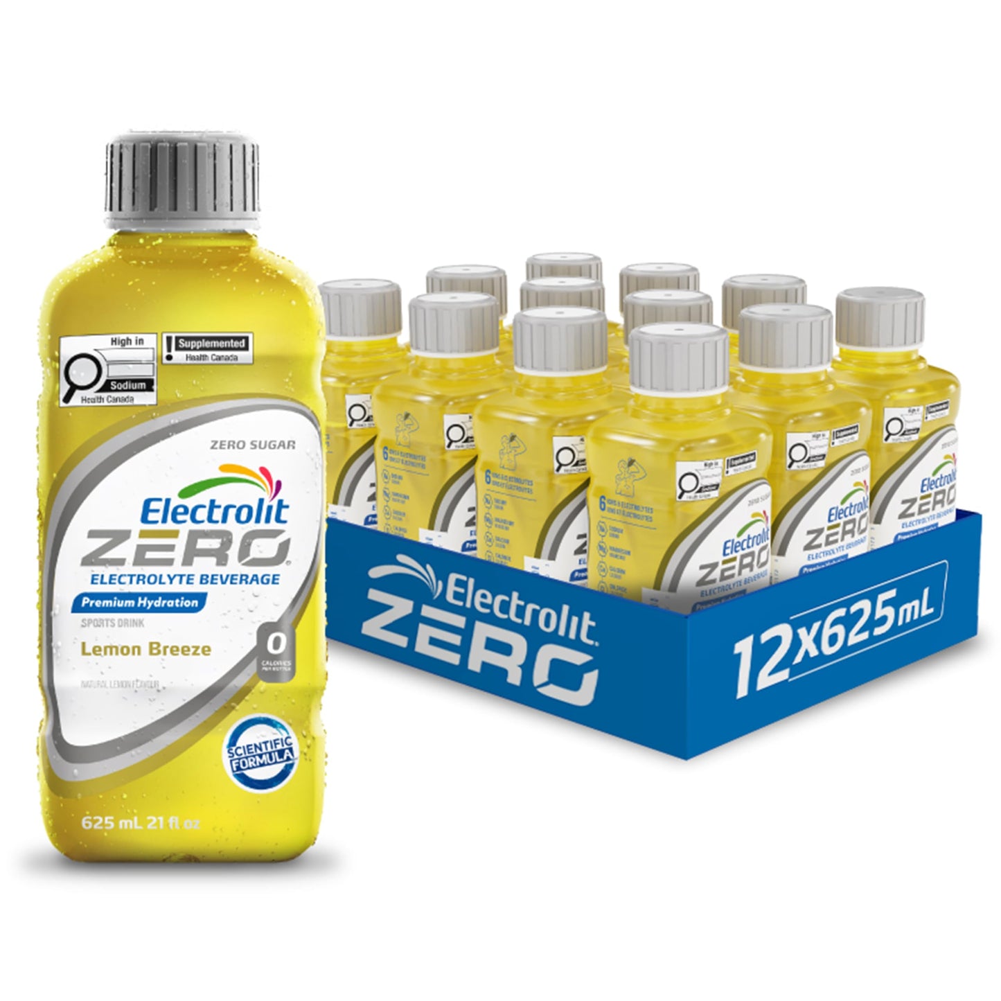 Electrolit Zero Hydration Beverage & Recovery Drink w/Electrolytes, 625ml - Pack of 12- LEMON BREEZE 🍁 All In One Marketplace Canada