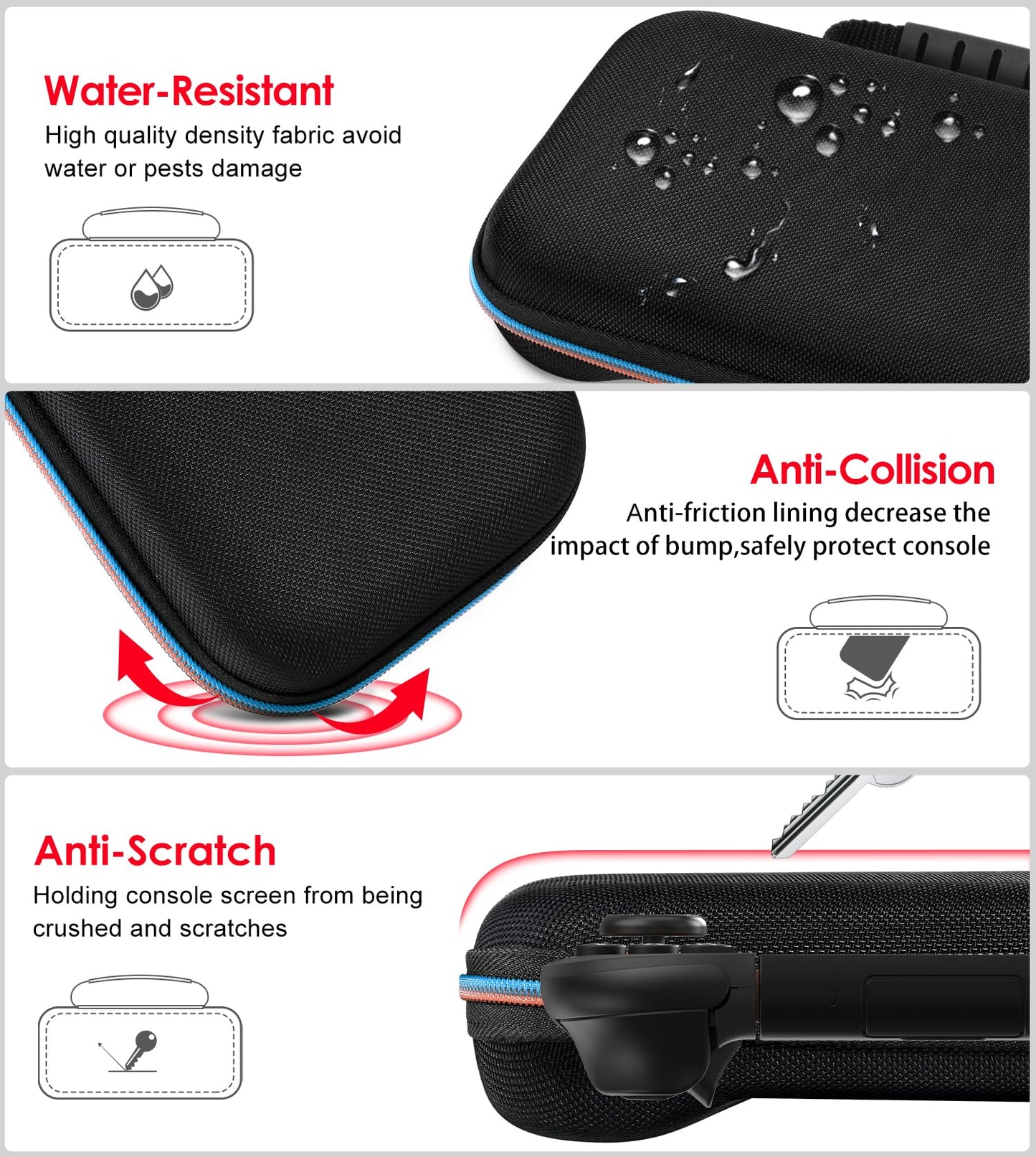 ivoler Carrying Case for Nintendo Switch 2 (2025 Model), Portable Hard Shell Pouch Carrying Travel Game Bag for Switch 2 Accessories Holds 12 Game Cartridge, Black