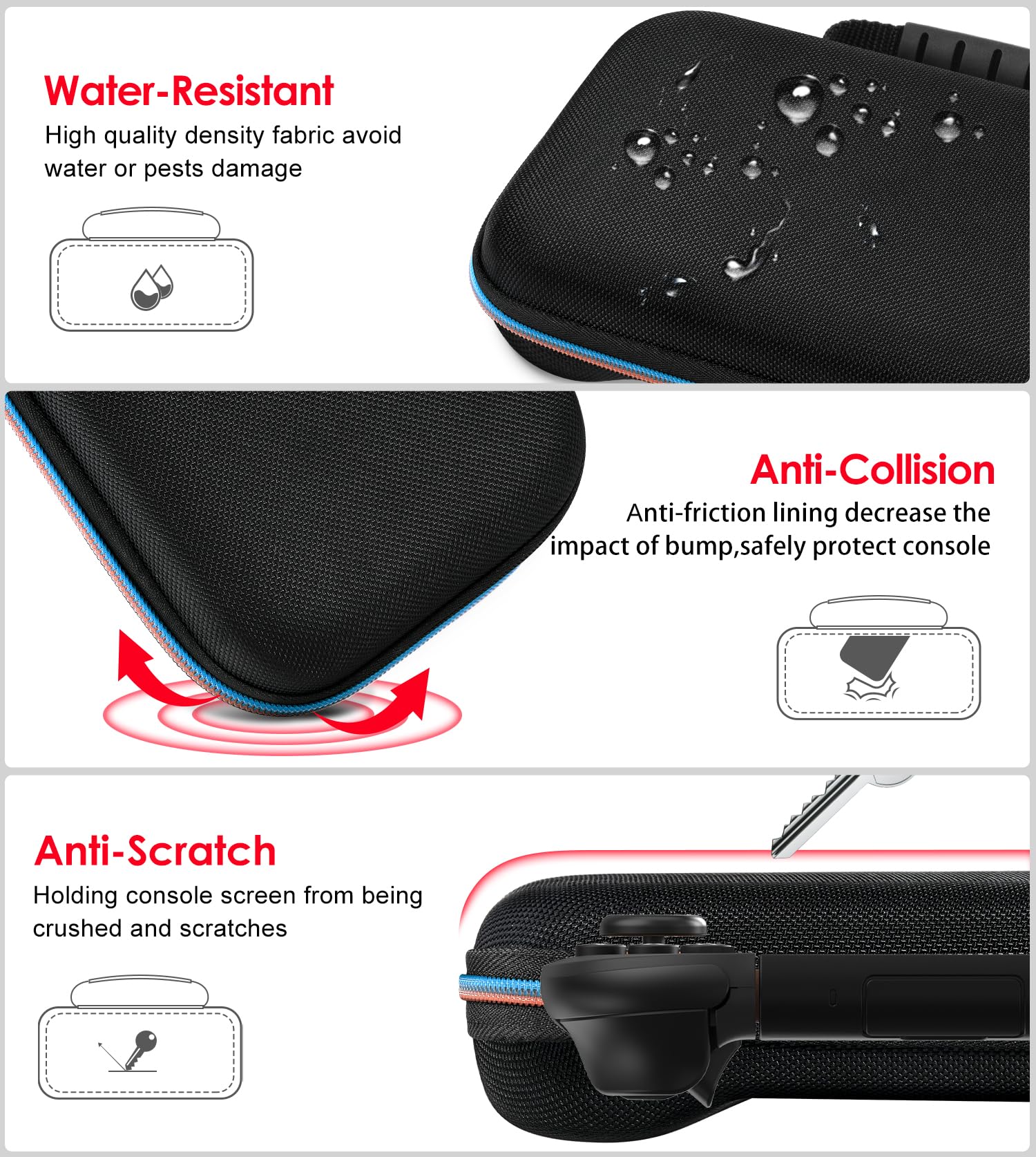 ivoler Carrying Case for Nintendo Switch 2 (2025 Model), Portable Hard Shell Pouch Carrying Travel Game Bag for Switch 2 Accessories Holds 12 Game Cartridge, Black