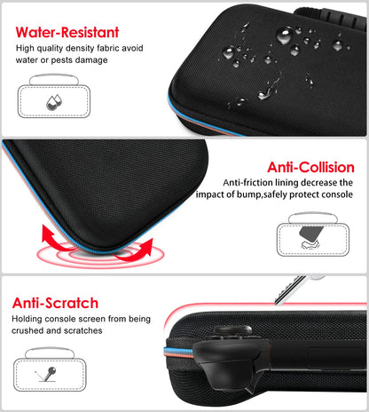 ivoler Carrying Case for Nintendo Switch 2 (2025 Model), Portable Hard Shell Pouch Carrying Travel Game Bag for Switch 2 Accessories Holds 12 Game Cartridge, Black