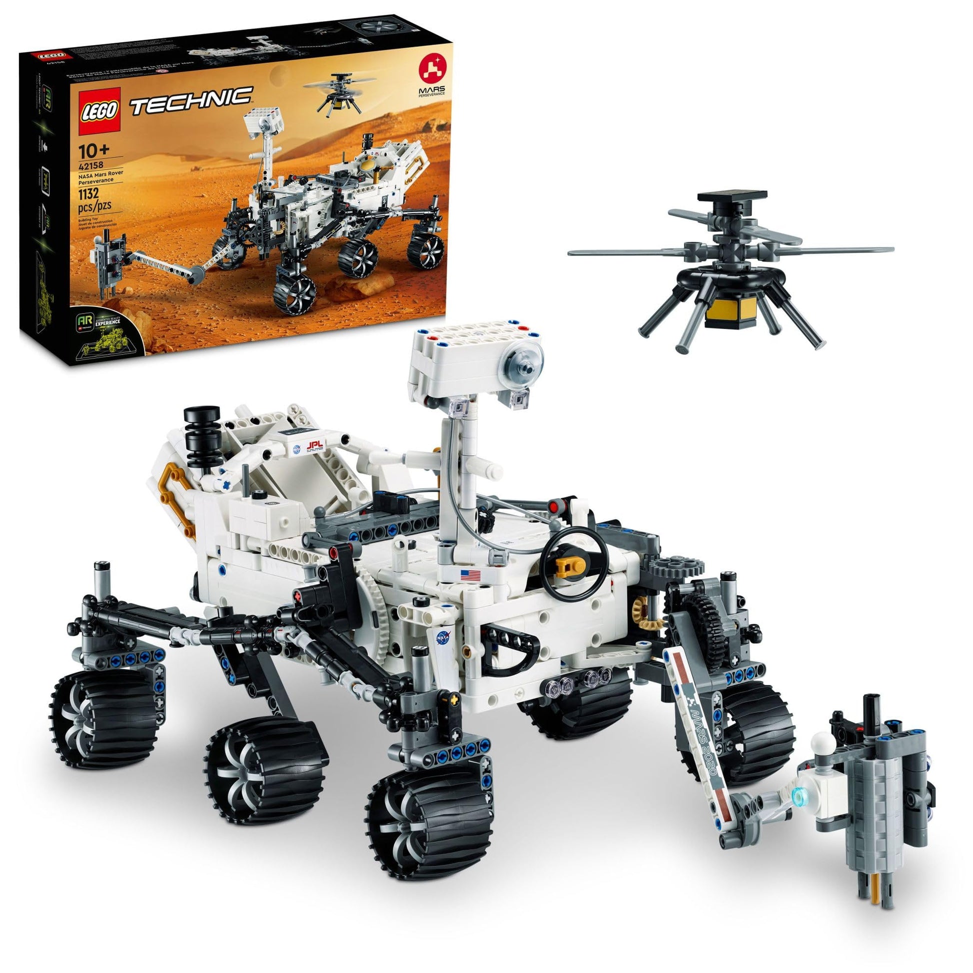 LEGO Technic NASA Mars Rover Perseverance Advanced Building Kit for Kids Ages 10 and Up, NASA Toy with Replica Ingenuity Helicopter, Gift for Kids Who Love Engineering and Science Projects, 42158 LEGO