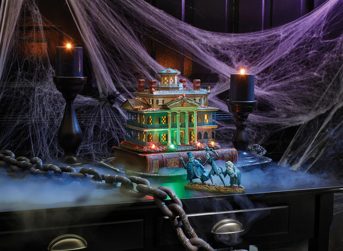 Figurine Department 56 Snow Village Halloween Disney The Haunted Mansion « Beware of Hitchhikers », 9,5 cm H x 5,5 cm L x 15,4 cm L, Multicolore