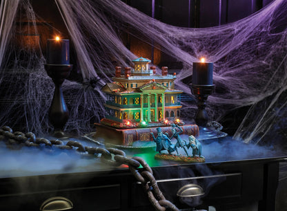 Figurine Department 56 Snow Village Halloween Disney The Haunted Mansion « Beware of Hitchhikers », 9,5 cm H x 5,5 cm L x 15,4 cm L, Multicolore
