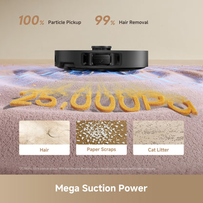 DREAME L40 Ultra Gen 2 Robot Vacuum and Mop with 25,000Pa Suction, Extendable Side Brush and Mop, All-in-One Self-Emptying & Cleaning Dock, Voice & App Control, Black - Available at All In One Marketplace Canada