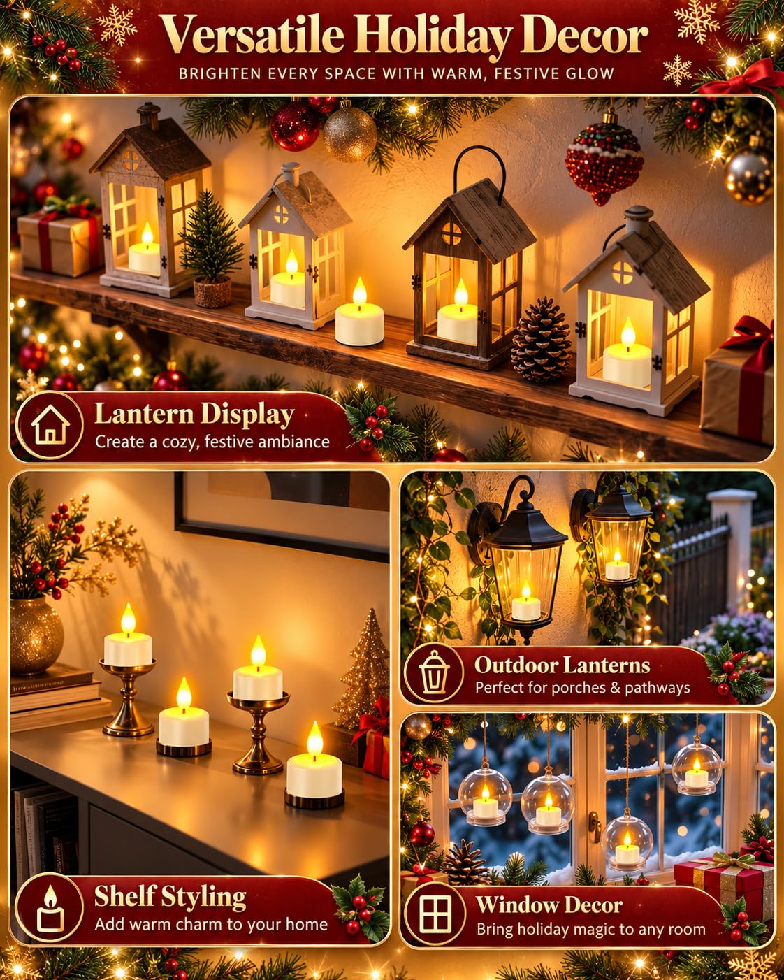 SoulBay Rechargeable Tea Lights with Remote, 12pcs Flameless Flickering LED Candles with Timer & Charging Cable, No Battery Needed, for Home Lantern Table Party Holiday Decorations 🍁 All In One Marketplace Canada